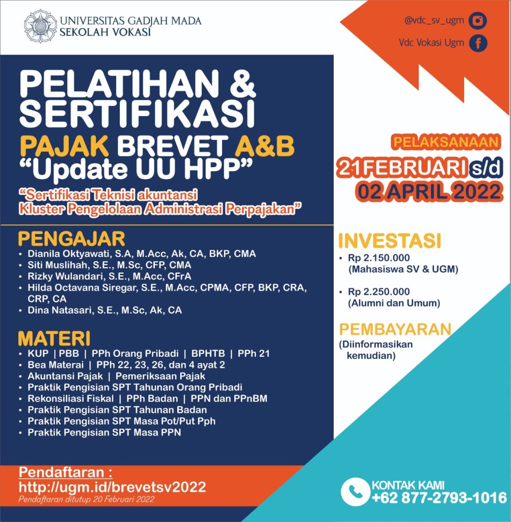 Pelatihan dan Sertifikasi Brevet pajak A&B Website Departemen Teknik